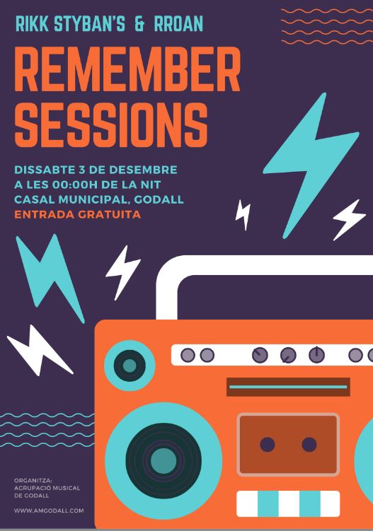 cartell remember sessions rikk styban's & rroan - Santa Cecília 2016 de l'Agrupació Musical de Godall (AMG)