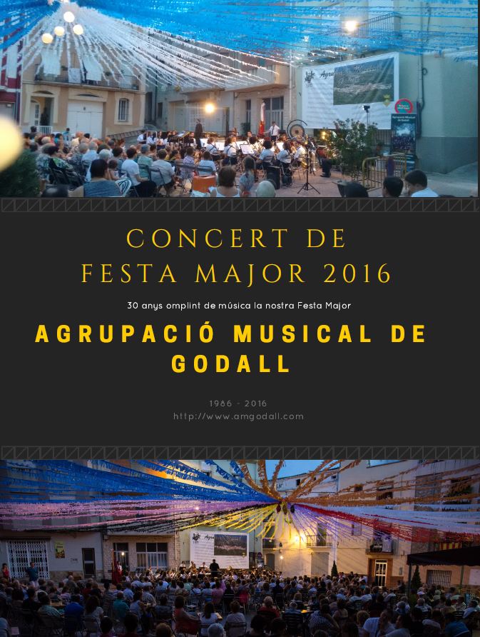 Cartell del concert de festa major 2016 de la banda de Godall