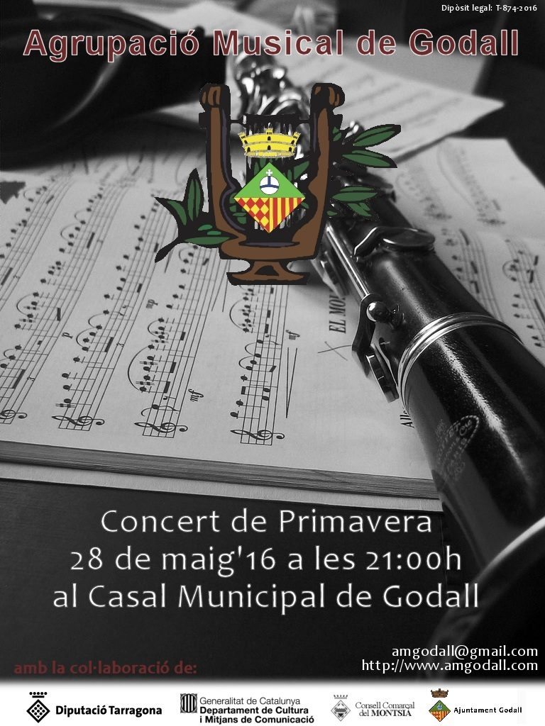 cartell del Concert de primavera de la banda de Godall (Agrupació Musical de Godall)